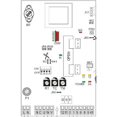 DITEC egymotoros 230V vezérlés E1A