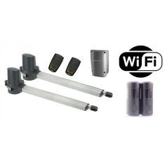   Powertech PW200 kétszárnyú kapunyitó FULL szett + beépített wifis egységgel, fotocellával