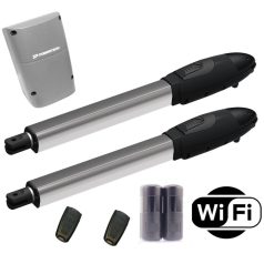   Powertech PW330 kétszárnyú kapunyitó FULL szett + beépített wifis egységgel, fotocellával